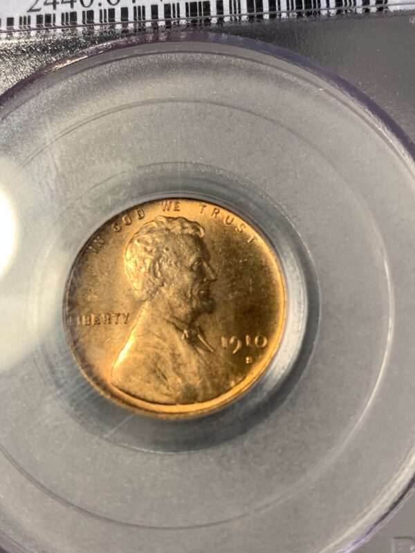 1910-S Lincoln Cent MS64+RD PCGS CAC