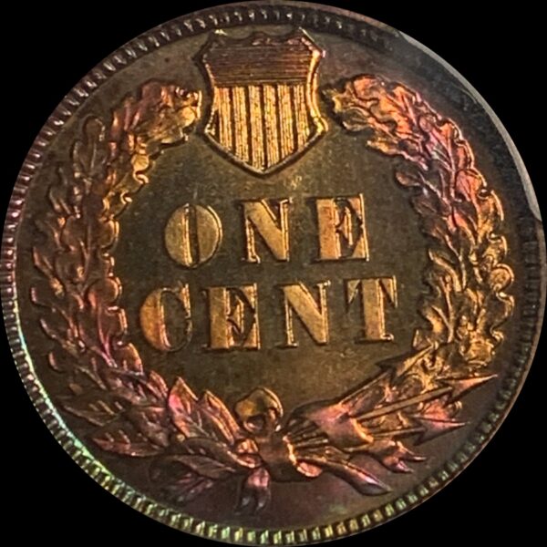1901 Indian Cent PR66+RB PCGS CAC Gorgeously Toned