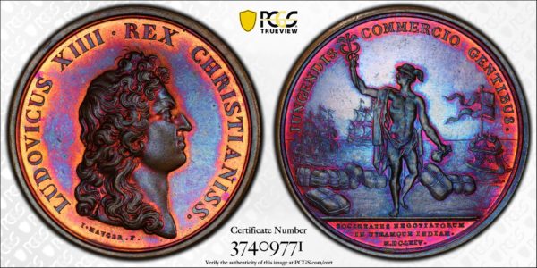 ‘1664’ (Post-1880) Betts-40 French Indies Restrike Medal SP65BN PCGS