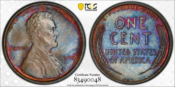 1909 VDB Cent MS66BN PCGS Seriously Superior Surfaces! Ex: 'Abe's Coloring Book'