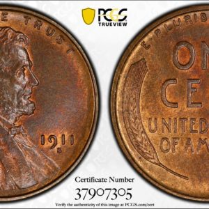 1911-S Lincoln Cent MS65BN PCGS CAC Key S-Mint in Gem Grade
