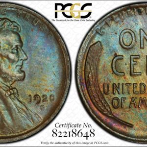 1920-D Cent MS64BN PCGS 'Blue Amber,' Ex: 'Abe's Coloring Book'