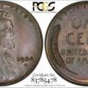 1924-D Lincoln Cent MS64BN PCGS, Ex: 'Abe's Coloring Book'