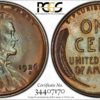 1926-S Key-Date Lincoln Cent, Extraordinary MS65BN PCGS, Pop 12/0, Ex: 'Abe's Coloring Book'
