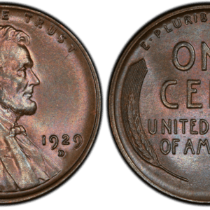1929-D Cent MS66BN PCGS, Pop 1/0 Extreme Condition-Color Rarity, Ex: 'Abe's Coloring Book'