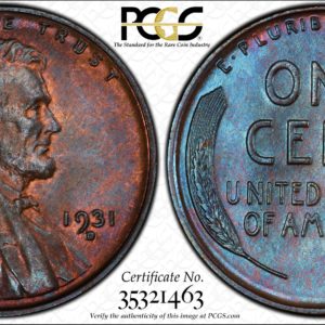 1931-D Cent, Condition Rarity MS65BN PCGS Pop 24/1, Ex: 'Abe's Coloring Book'.