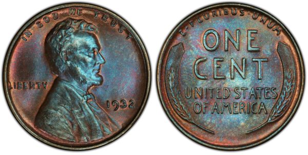 1932 Cent, Gorgeous Steel-Blue MS65BN PCGS Pop 6/0, Ex: 'Abe's Coloring Book'
