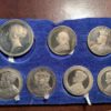 John Pinches Seven-Piece British Monarchy Silver Medals Set