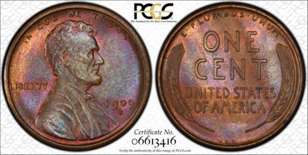 1909-S VDB Lincoln Cent, Beautifully Toned MS64BN PCGS CAC, Ex: Winged Liberty Set