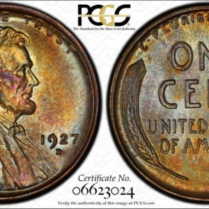 1927-D Lincoln Cent, Glorious Golden-Teal MS64BN PCGS, Ex: Winged Liberty Set