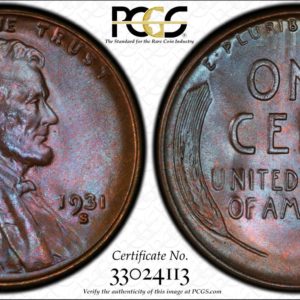 1931-S Lincoln Cent, Splendid Color on a Key Date, MS65BN PCGS, Ex: Stewart Blay, Winged Liberty Set