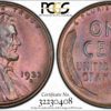 1933-D Lincoln Cent, MS65BN PCGS, 'Power to the Purple,' Ex: Winged Liberty Set