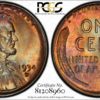 1934-D Cent, Lovely Green- and Rose-Toned MS65BN PCGS, Ex: Winged Liberty Set