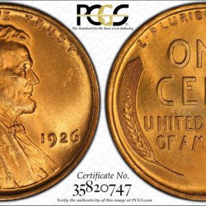 1926 Lincoln Cent, Splendid Red Gem PCGS Coin