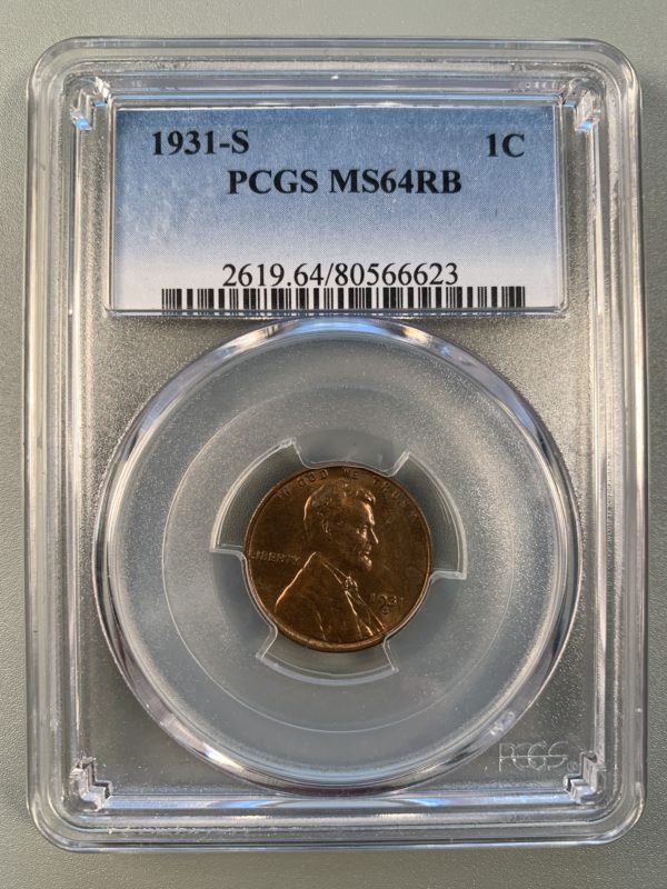 1931-S Lincoln Cent Nice MS64RB PCGS
