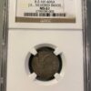 (1820s) New York NY Richard Trested 'JE' Silvered Brass Token Rulau-E-NY-405A MS61 NGC