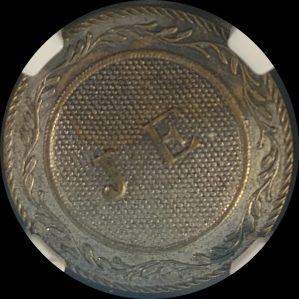 (1820s) New York NY Richard Trested 'JE' Silvered Brass Token Rulau-E-NY-405A MS61 NGC