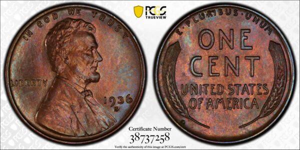 1936-S Lincoln Cent MS64BN PCGS