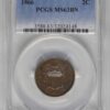 1866 Two Cent MS63BN PCGS
