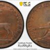 Great Britain 1796 Halfpenny Conder Token, Middlesex, Stag-Plow DH-1041, MS64RB PCGS