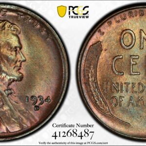 1934-D Lincoln Cent MS65BN PCGS