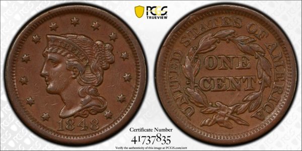 1848 Large Cent XF45 PCGS