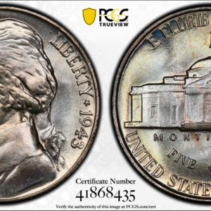 1943-P Jefferson Nickel MS67 PCGS