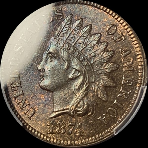 1874 Indian Head Cent MS65BN PCGS