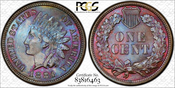 1884 Indian Cent MS64BN PCGS