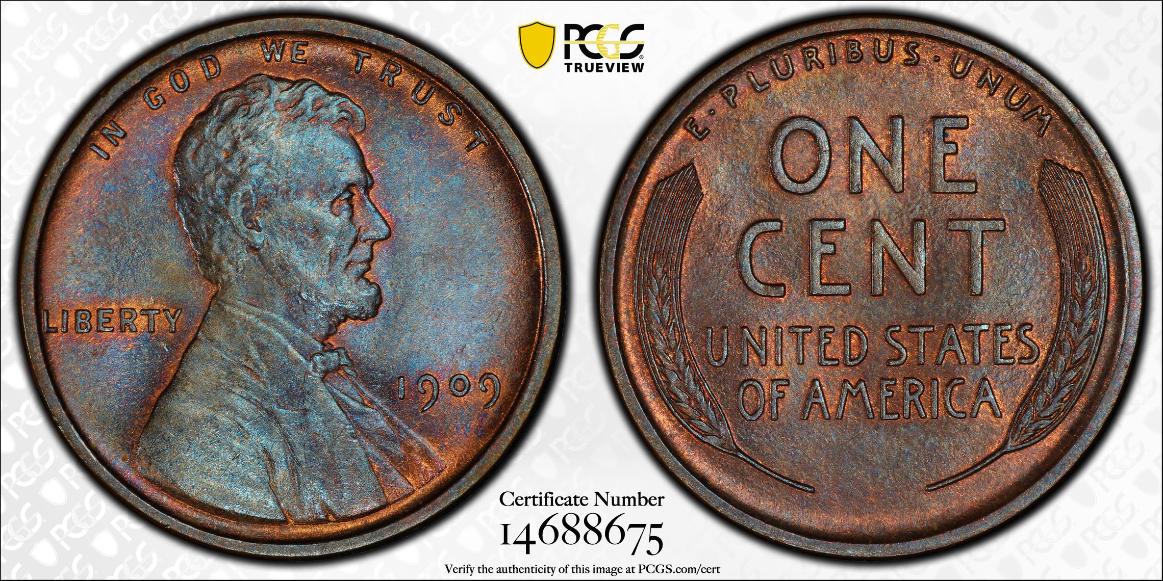 1909 Lincoln Cent MS65BN PCGS
