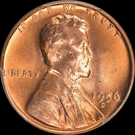 1956-D Lincoln Cent MS66RD PCGS CAC