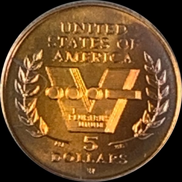 1991-1995-W World War II Commemorative Gold Five Dollar, MS70 PCGS