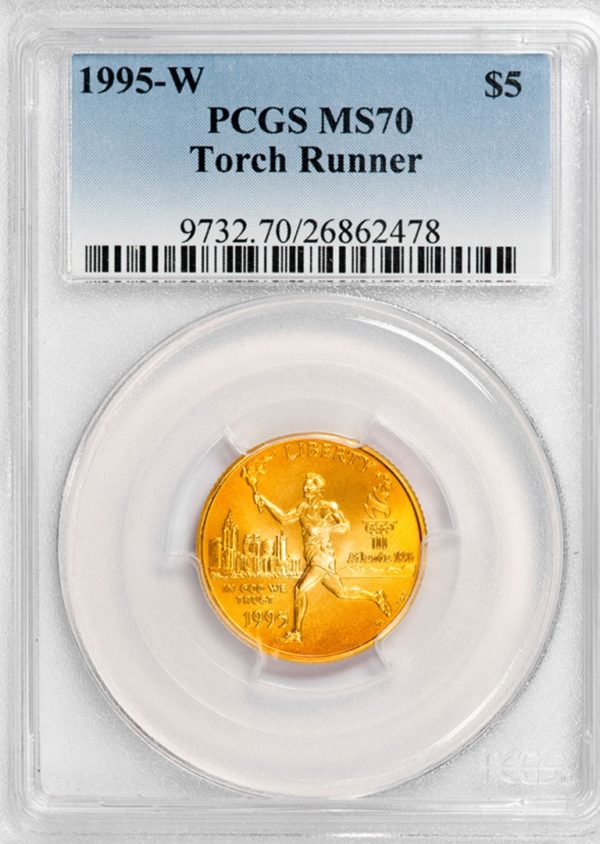 1995-W Olympic Gold Torch Runner Commemorative Half Eagle, MS70 PCGS