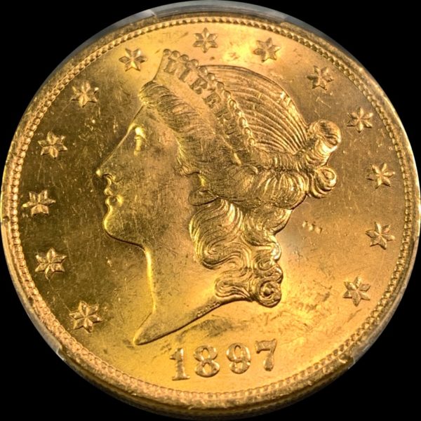 1897 Liberty Head Double Eagle, MS62 PCGS