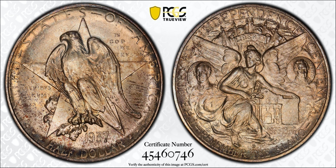 1937-D Texas Commemorative Half Dollar MS67 PCGS