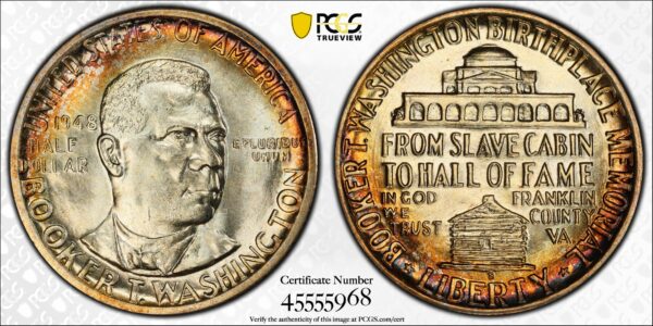 1948-S Booker T. Washington Commemorative Silver Half Dollar MS67 PCGS