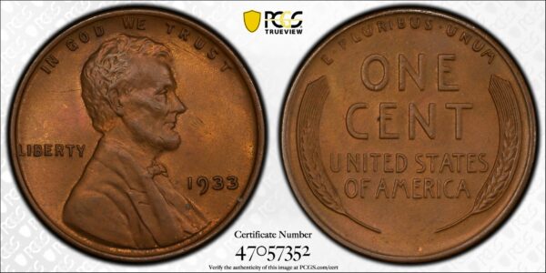 1933 Lincoln Cent MS64BN PCGS
