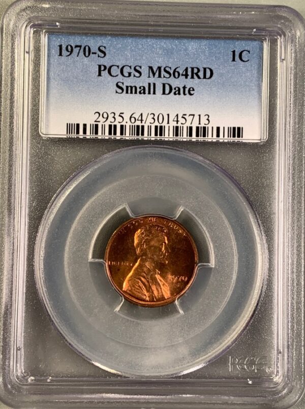 1970-S Small Date Lincoln Cent MS64RD PCGS