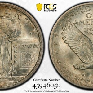 1917-D Type Two Standing Liberty Quarter, Beautifully Toned MS64 PCGS