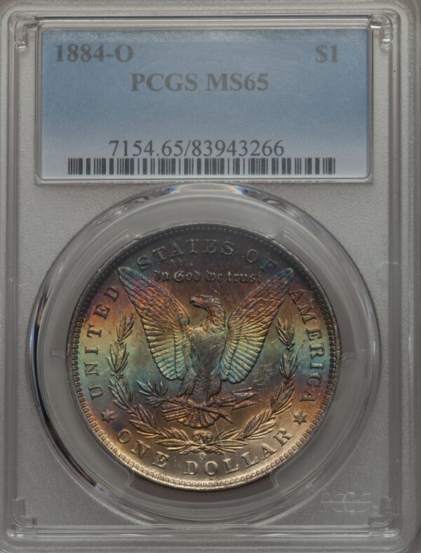 1884-O Morgan Silver Dollar Stunning Toned Gem MS65 PCGS