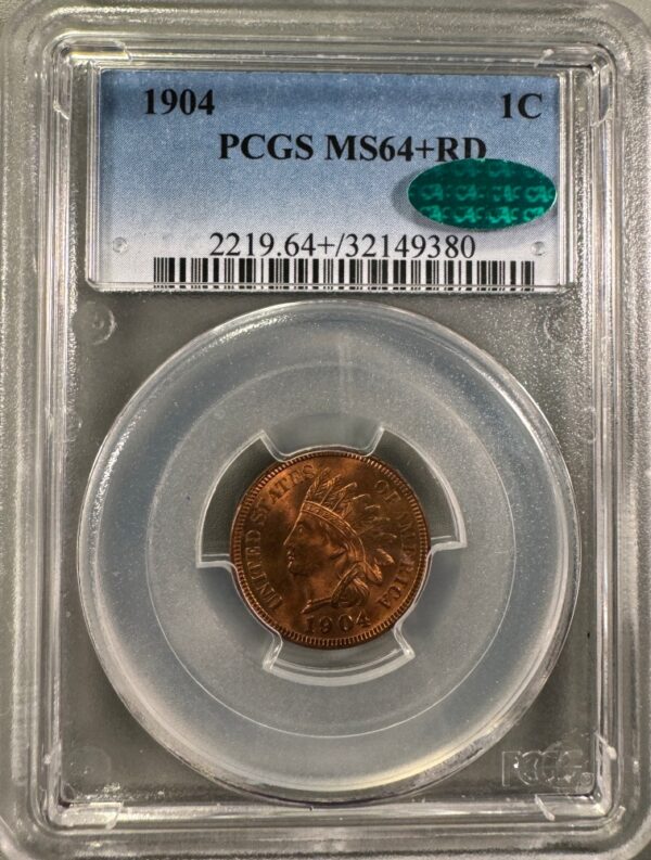 1904 Indian Cent MS64+RD PCGS CAC