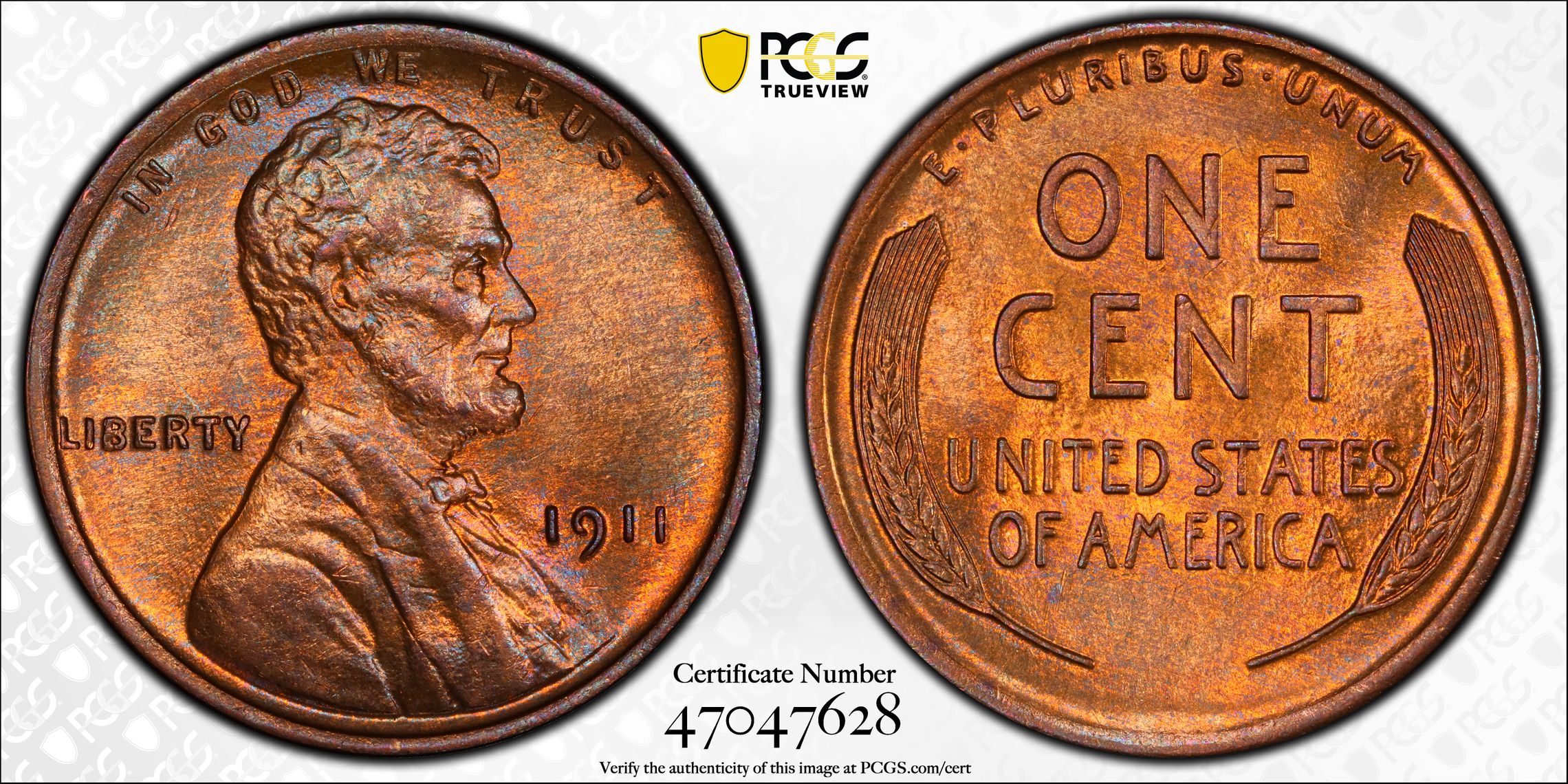 1911 Lincoln Cent MS64BN PCGS CAC, Sharply Struck and Lovely