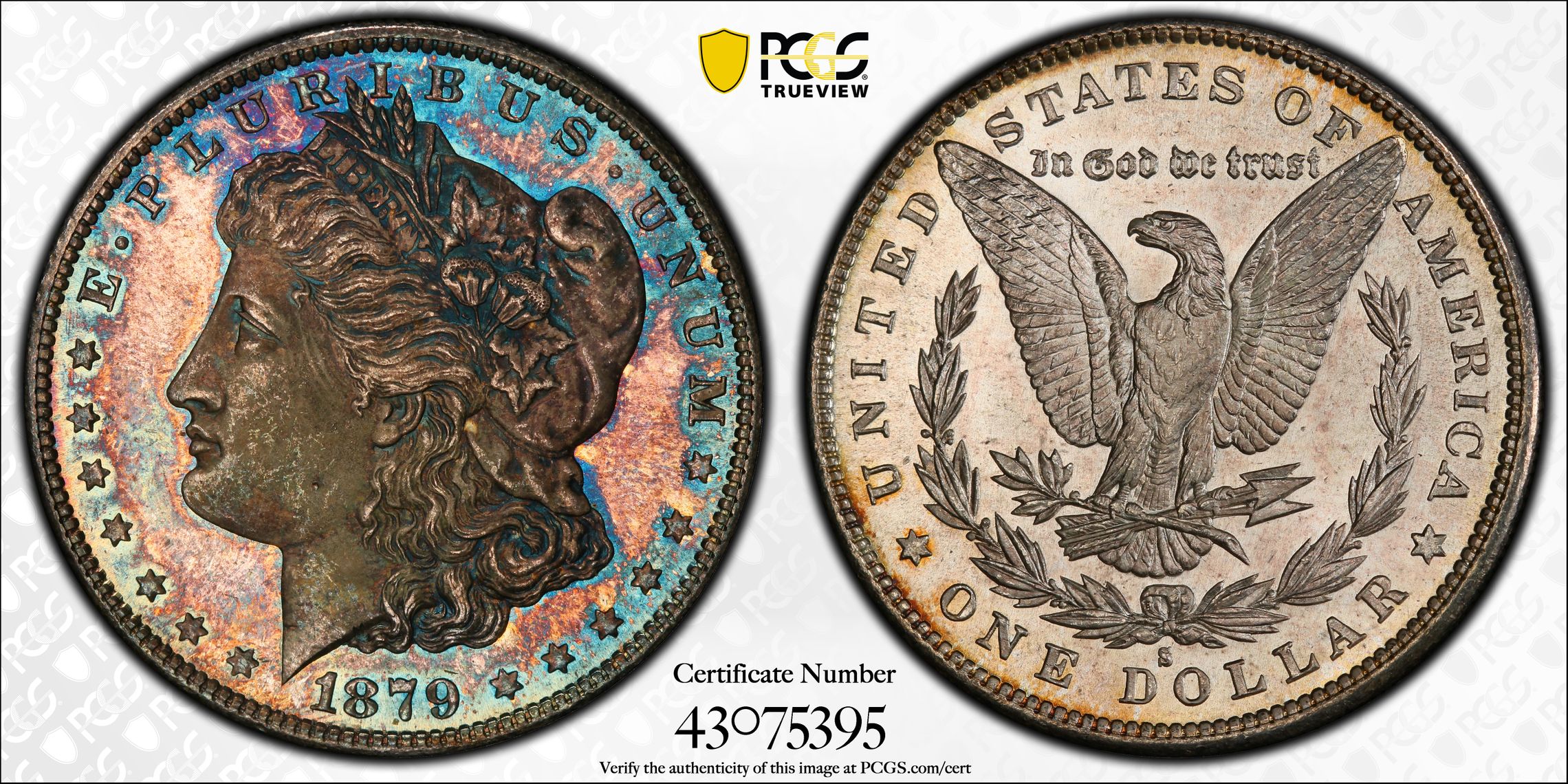 1879-S Morgan Dollar MS65 PCGS CAC, ‘Lady Sings the Blues’