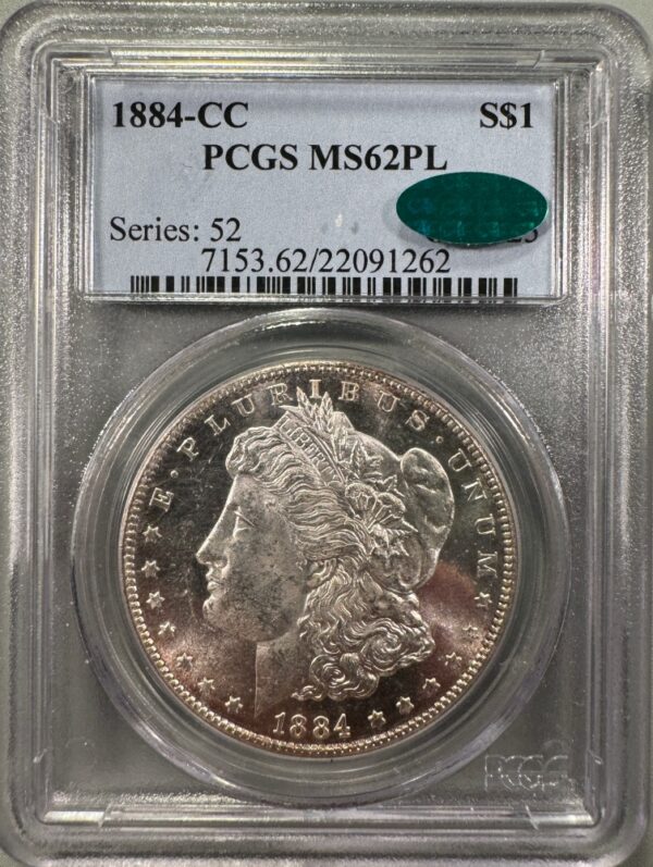1884-CC Morgan Dollar MS62PL PCGS CAC